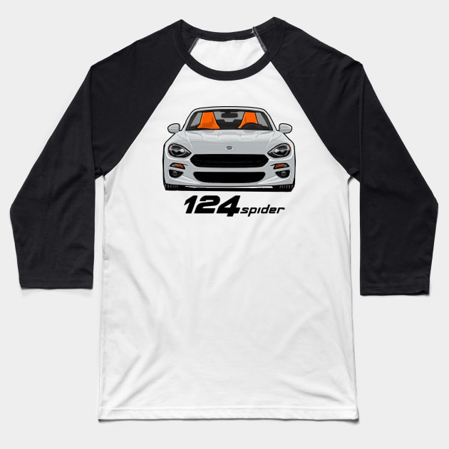 Fiat 124 Spider - White Baseball T-Shirt by Woreth